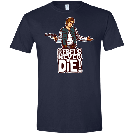 T-Shirts Navy / X-Small Rebels Never Die Men's Semi-Fitted Softstyle