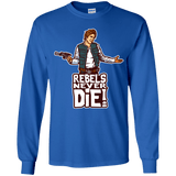 T-Shirts Royal / YS Rebels Never Die Youth Long Sleeve T-Shirt