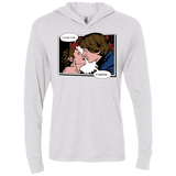 T-Shirts Heather White / X-Small Rebelstein Kiss Triblend Long Sleeve Hoodie Tee