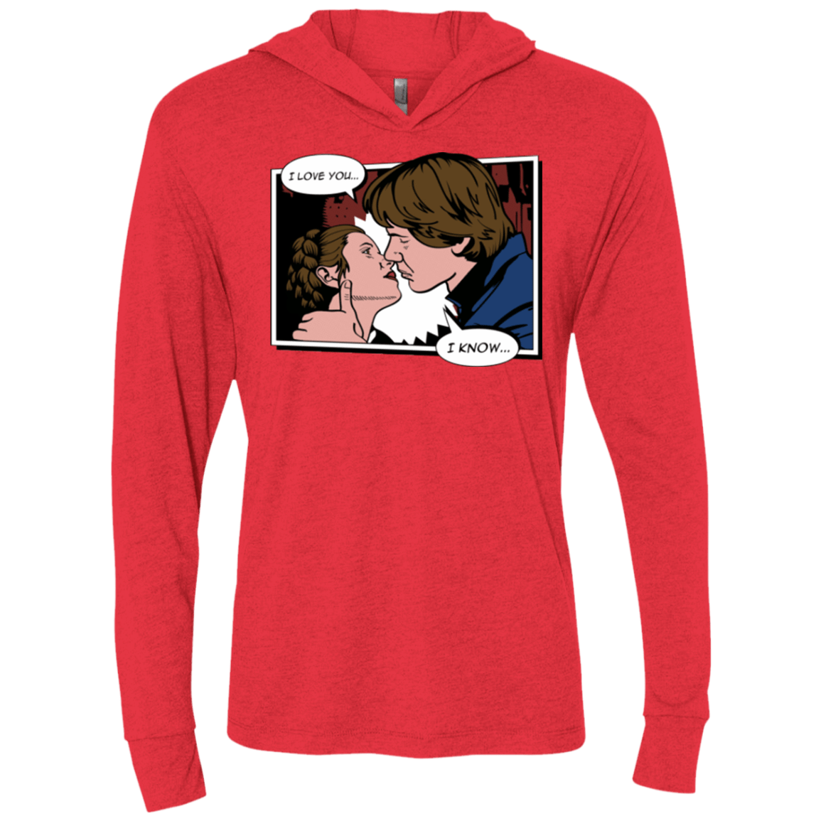 T-Shirts Vintage Red / X-Small Rebelstein Kiss Triblend Long Sleeve Hoodie Tee