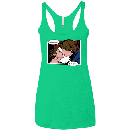 T-Shirts Envy / X-Small Rebelstein Kiss Women's Triblend Racerback Tank