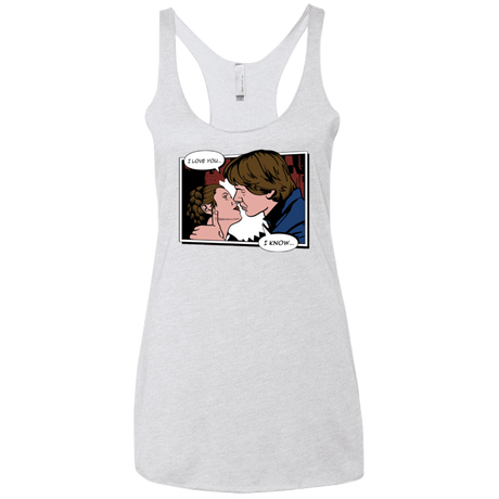 T-Shirts Heather White / X-Small Rebelstein Kiss Women's Triblend Racerback Tank