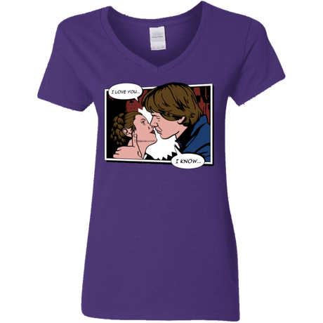 T-Shirts Purple / S Rebelstein Kiss Women's V-Neck T-Shirt