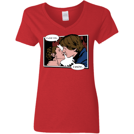 T-Shirts Red / S Rebelstein Kiss Women's V-Neck T-Shirt