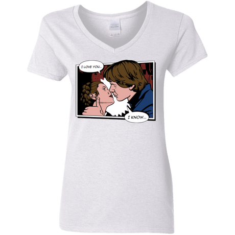 T-Shirts White / S Rebelstein Kiss Women's V-Neck T-Shirt