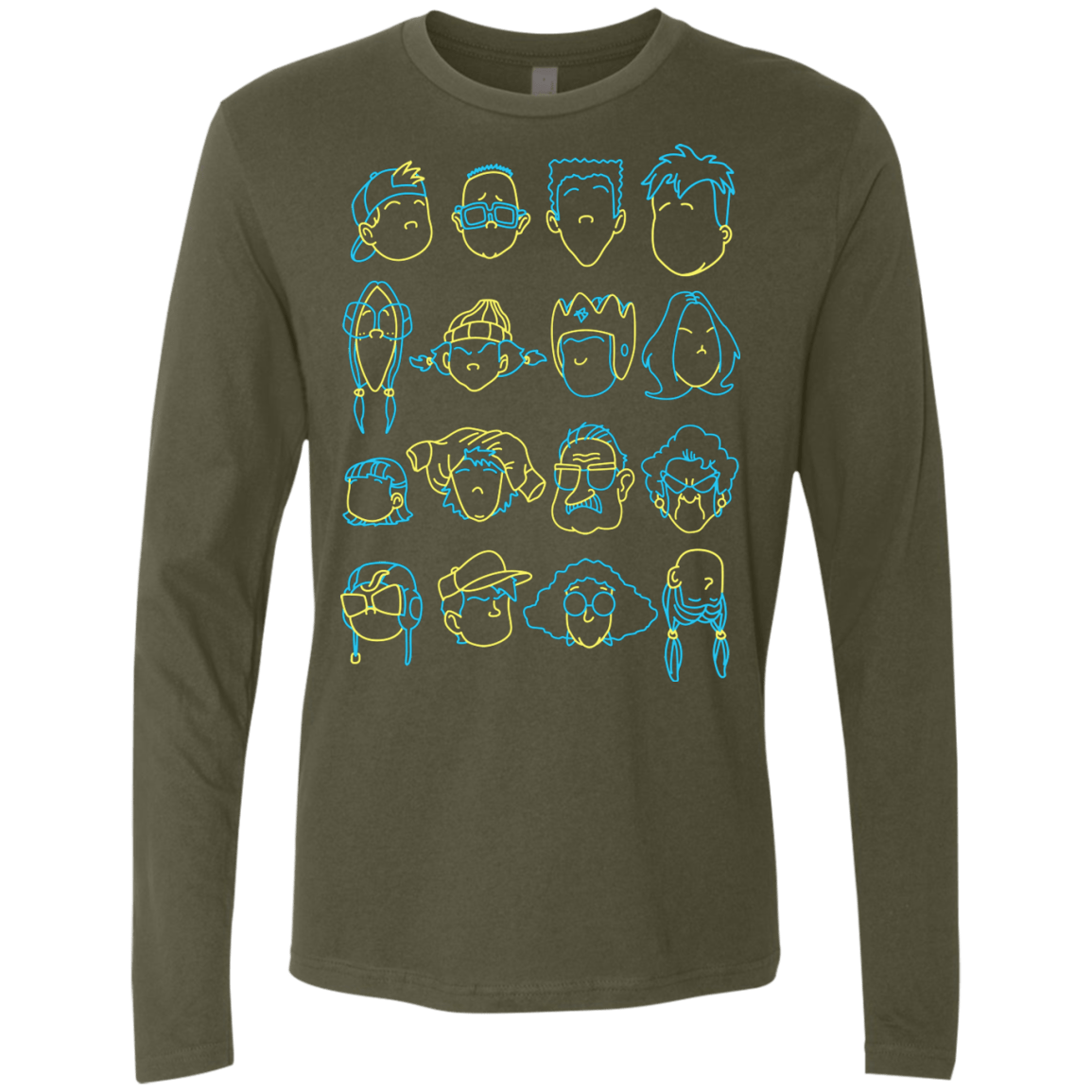 T-Shirts Military Green / S RECESS Men's Premium Long Sleeve