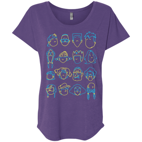 T-Shirts Purple Rush / X-Small RECESS Triblend Dolman Sleeve