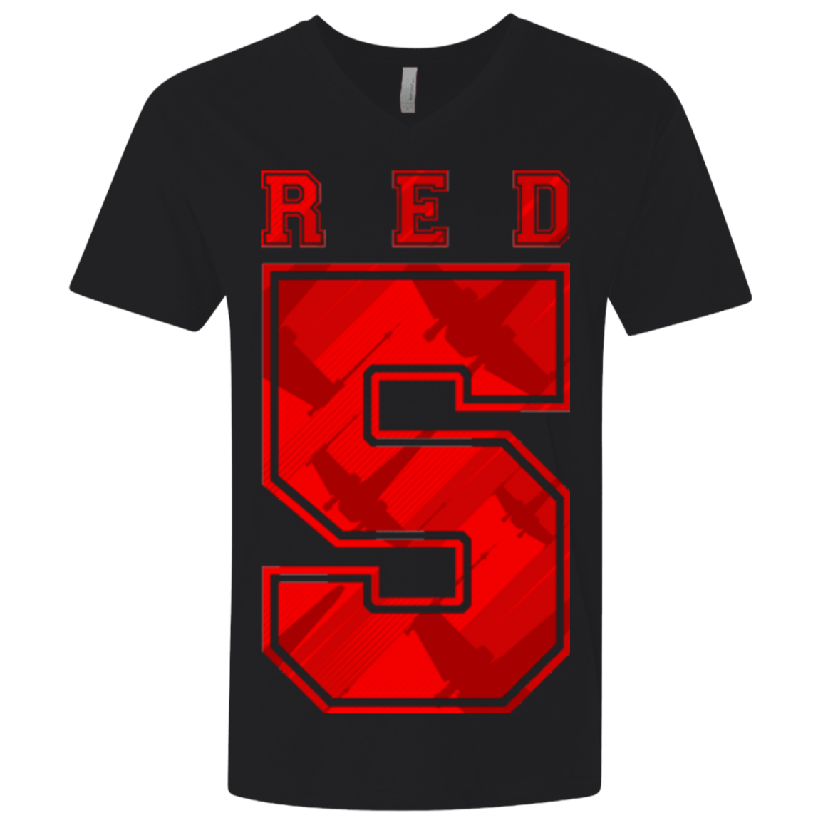 T-Shirts Black / X-Small Red 5 Men's Premium V-Neck