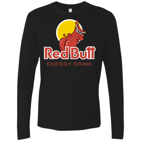 T-Shirts Black / Small Red butt Men's Premium Long Sleeve