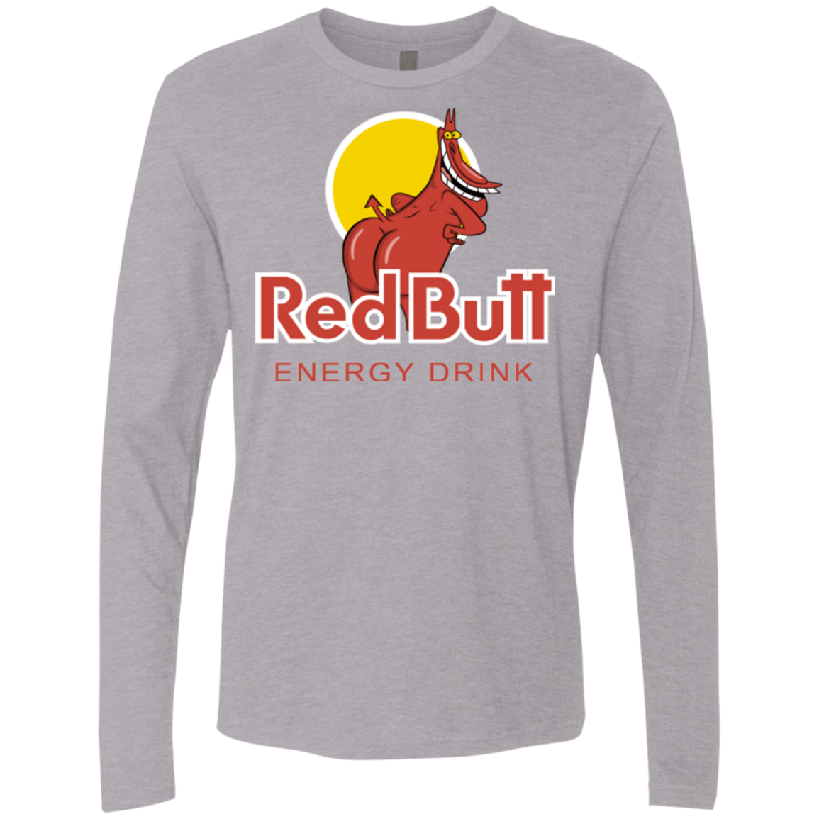 T-Shirts Heather Grey / Small Red butt Men's Premium Long Sleeve