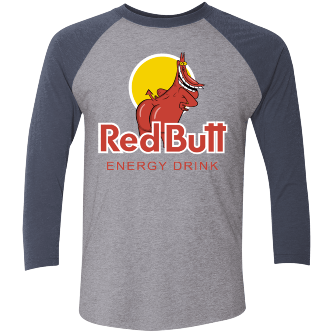 T-Shirts Premium Heather/ Vintage Navy / X-Small Red butt Men's Triblend 3/4 Sleeve