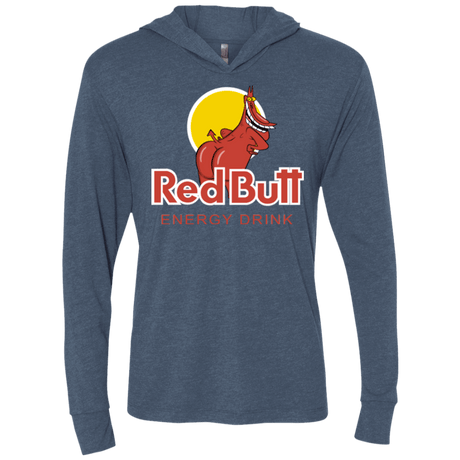 T-Shirts Indigo / X-Small Red butt Triblend Long Sleeve Hoodie Tee