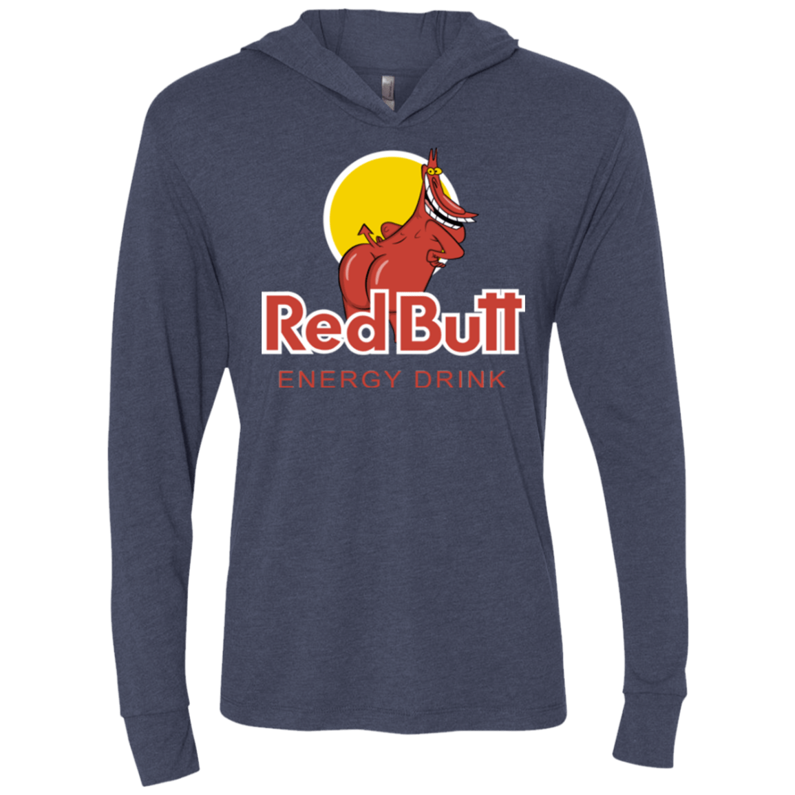 T-Shirts Vintage Navy / X-Small Red butt Triblend Long Sleeve Hoodie Tee