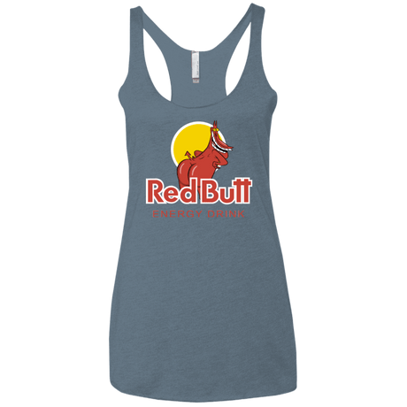 T-Shirts Indigo / X-Small Red butt Women's Triblend Racerback Tank