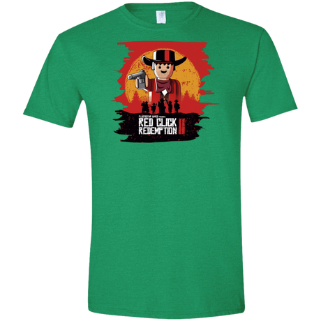 T-Shirts Heather Irish Green / S Red Click Redemption Men's Semi-Fitted Softstyle