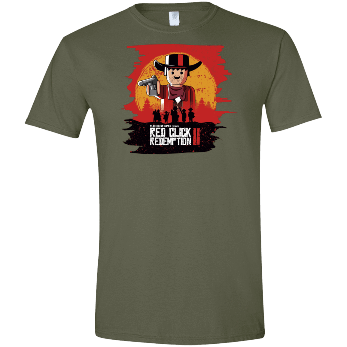 T-Shirts Military Green / S Red Click Redemption Men's Semi-Fitted Softstyle