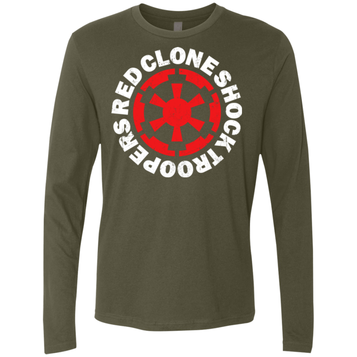 T-Shirts Military Green / Small Red Clone Men's Premium Long Sleeve