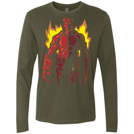 T-Shirts Military Green / Small Red Hero Men's Premium Long Sleeve