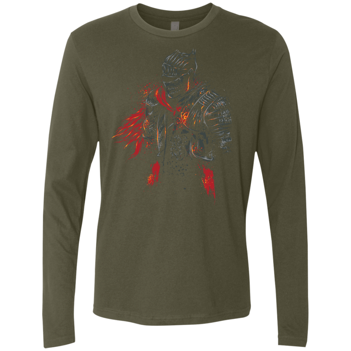 T-Shirts Military Green / Small Red knight Men's Premium Long Sleeve