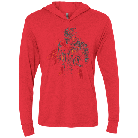 T-Shirts Vintage Red / X-Small Red knight Triblend Long Sleeve Hoodie Tee