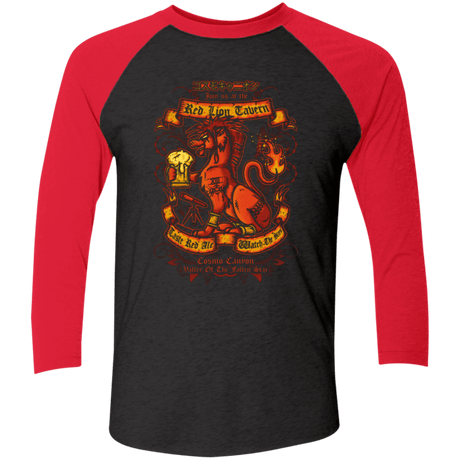 T-Shirts Vintage Black/Vintage Red / X-Small RED LION TAVERN Men's Triblend 3/4 Sleeve