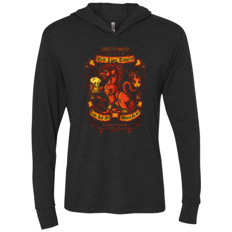 T-Shirts Vintage Black / X-Small RED LION TAVERN Triblend Long Sleeve Hoodie Tee