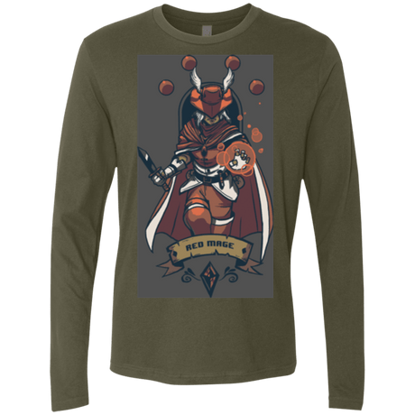 T-Shirts Military Green / Small Red Mage Men's Premium Long Sleeve