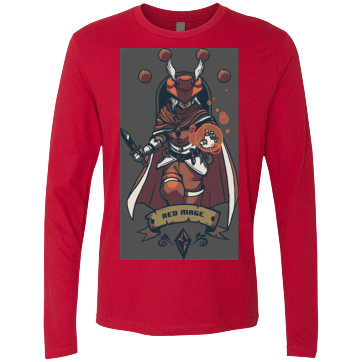 T-Shirts Red / Small Red Mage Men's Premium Long Sleeve