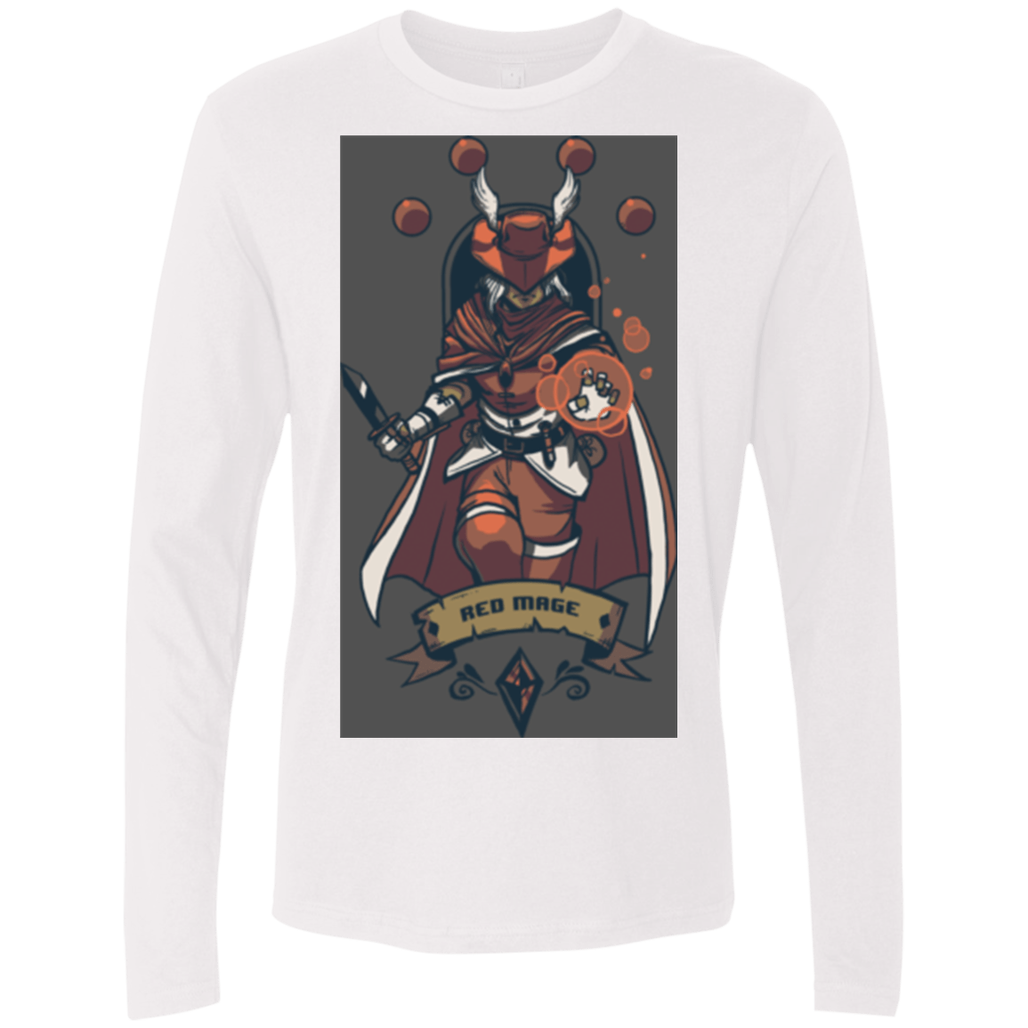 T-Shirts White / Small Red Mage Men's Premium Long Sleeve