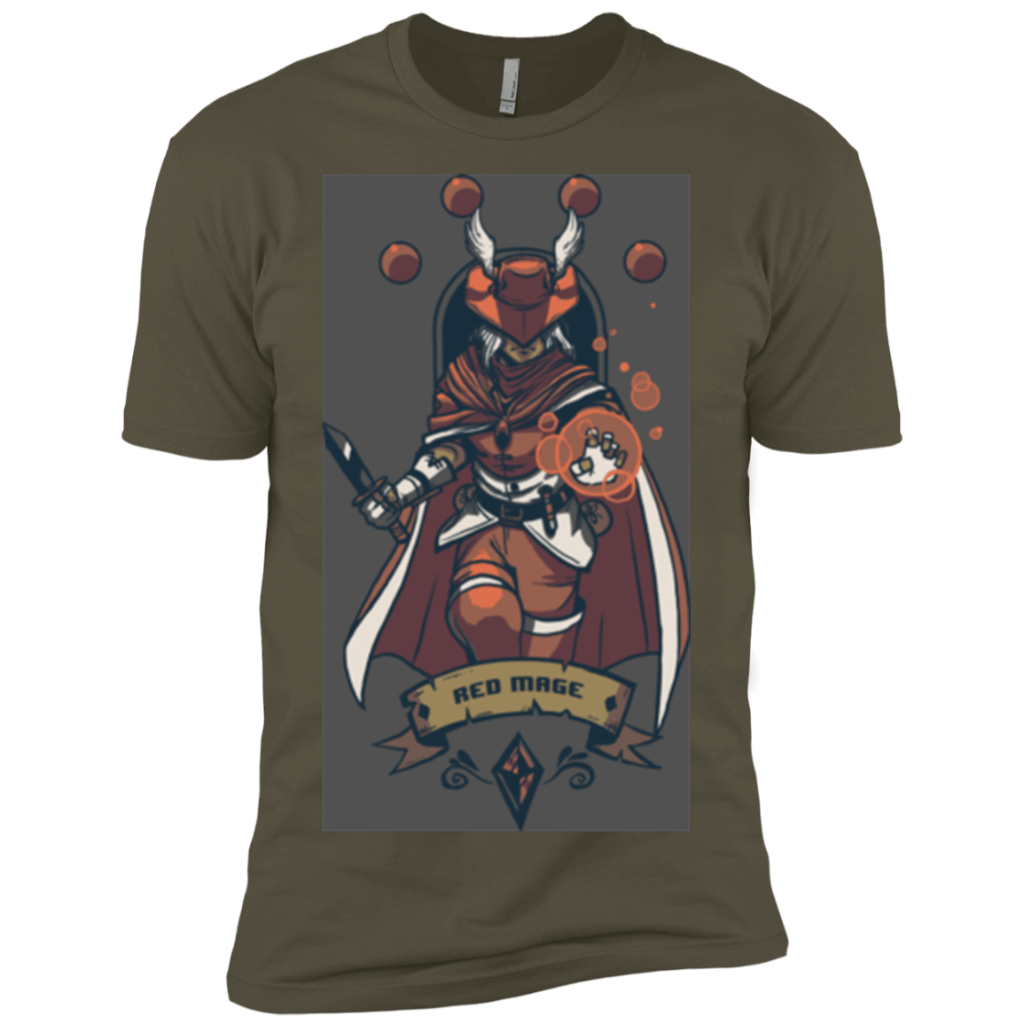 T-Shirts Military Green / X-Small Red Mage Men's Premium T-Shirt