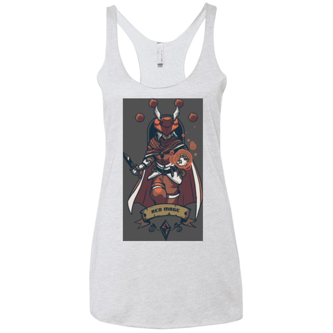T-Shirts Heather White / X-Small Red Mage Women's Triblend Racerback Tank