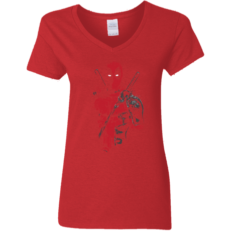 Red Mercenary Women's V-Neck T-Shirt