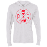 T-Shirts Heather White / X-Small Red Power Triblend Long Sleeve Hoodie Tee