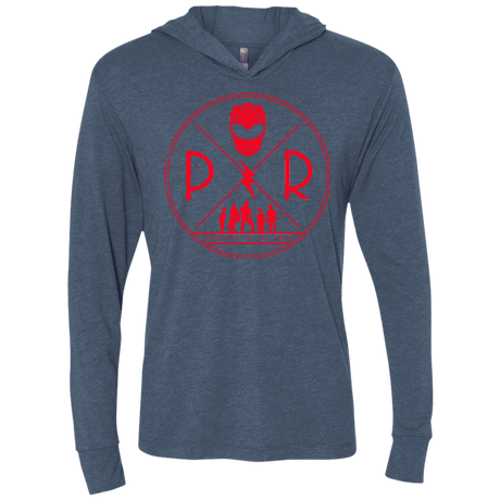 T-Shirts Indigo / X-Small Red Power Triblend Long Sleeve Hoodie Tee