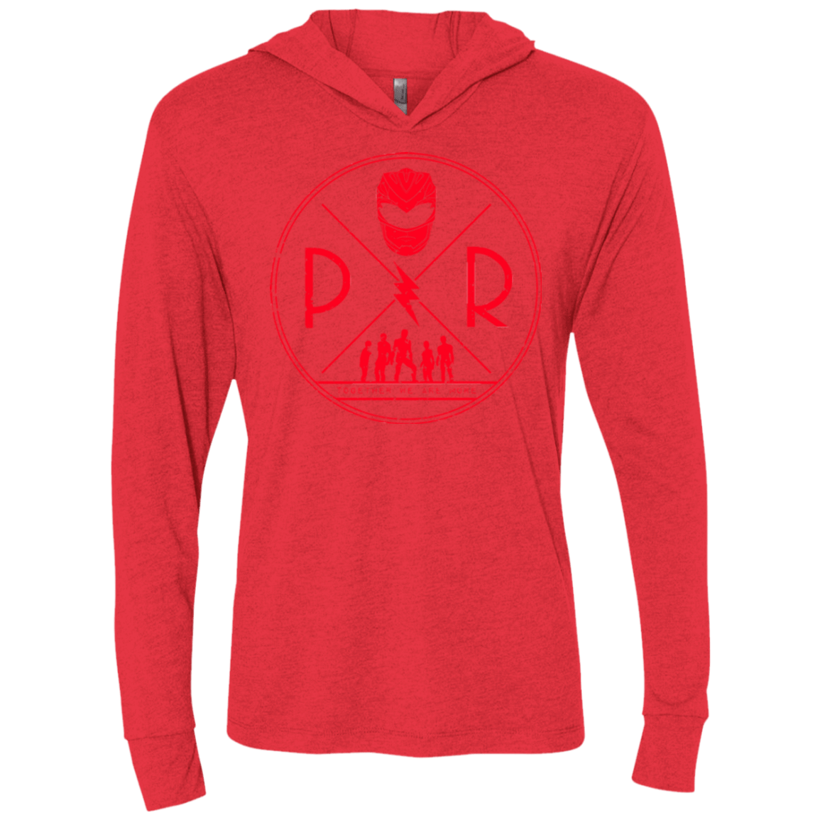 T-Shirts Vintage Red / X-Small Red Power Triblend Long Sleeve Hoodie Tee