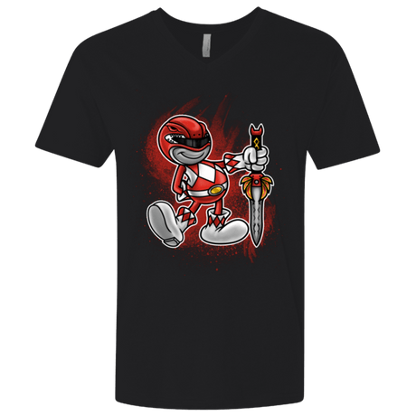 T-Shirts Black / X-Small Red Ranger Artwork Men's Premium V-Neck
