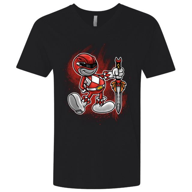 T-Shirts Black / X-Small Red Ranger Artwork Men's Premium V-Neck
