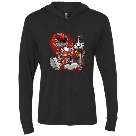 T-Shirts Vintage Black / X-Small Red Ranger Artwork Triblend Long Sleeve Hoodie Tee