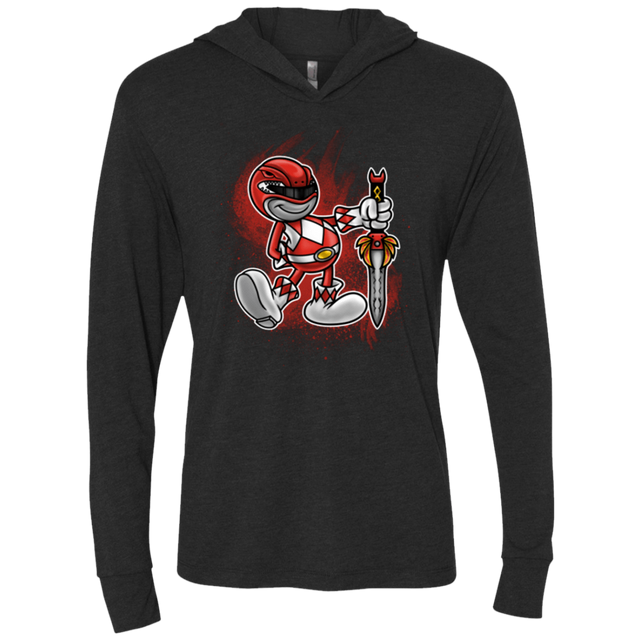 T-Shirts Vintage Black / X-Small Red Ranger Artwork Triblend Long Sleeve Hoodie Tee