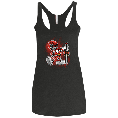 T-Shirts Vintage Black / X-Small Red Ranger Artwork Women's Triblend Racerback Tank