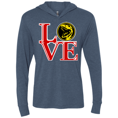 T-Shirts Indigo / X-Small Red Ranger LOVE Triblend Long Sleeve Hoodie Tee
