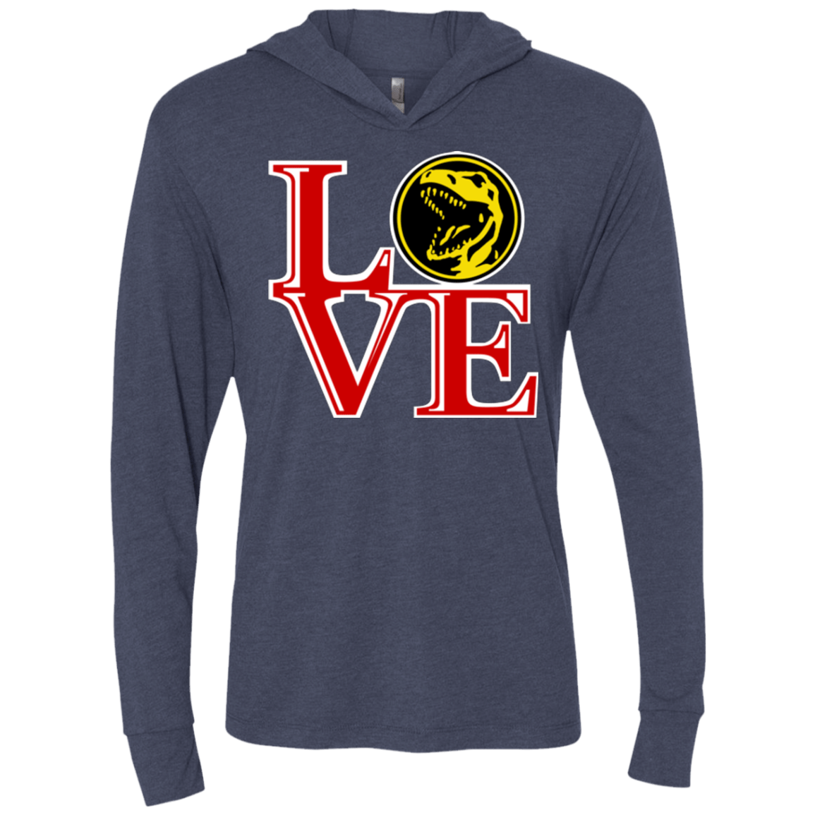 T-Shirts Vintage Navy / X-Small Red Ranger LOVE Triblend Long Sleeve Hoodie Tee