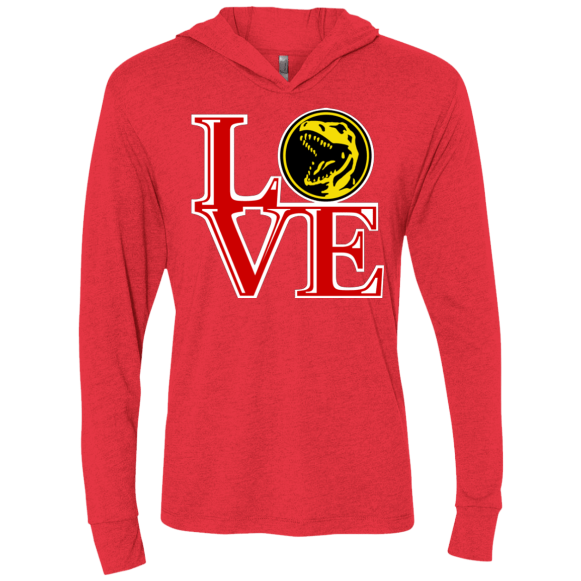T-Shirts Vintage Red / X-Small Red Ranger LOVE Triblend Long Sleeve Hoodie Tee