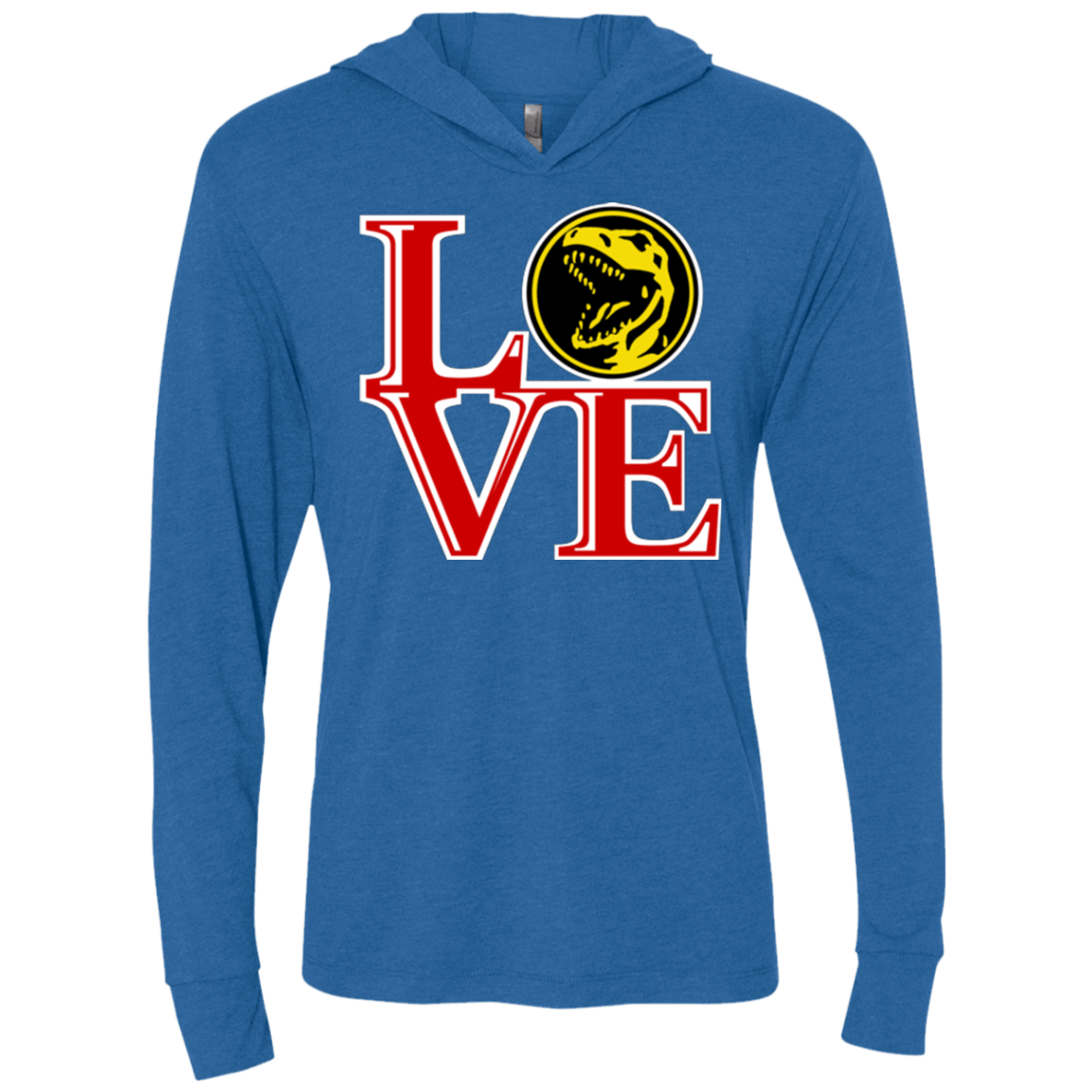 T-Shirts Vintage Royal / X-Small Red Ranger LOVE Triblend Long Sleeve Hoodie Tee