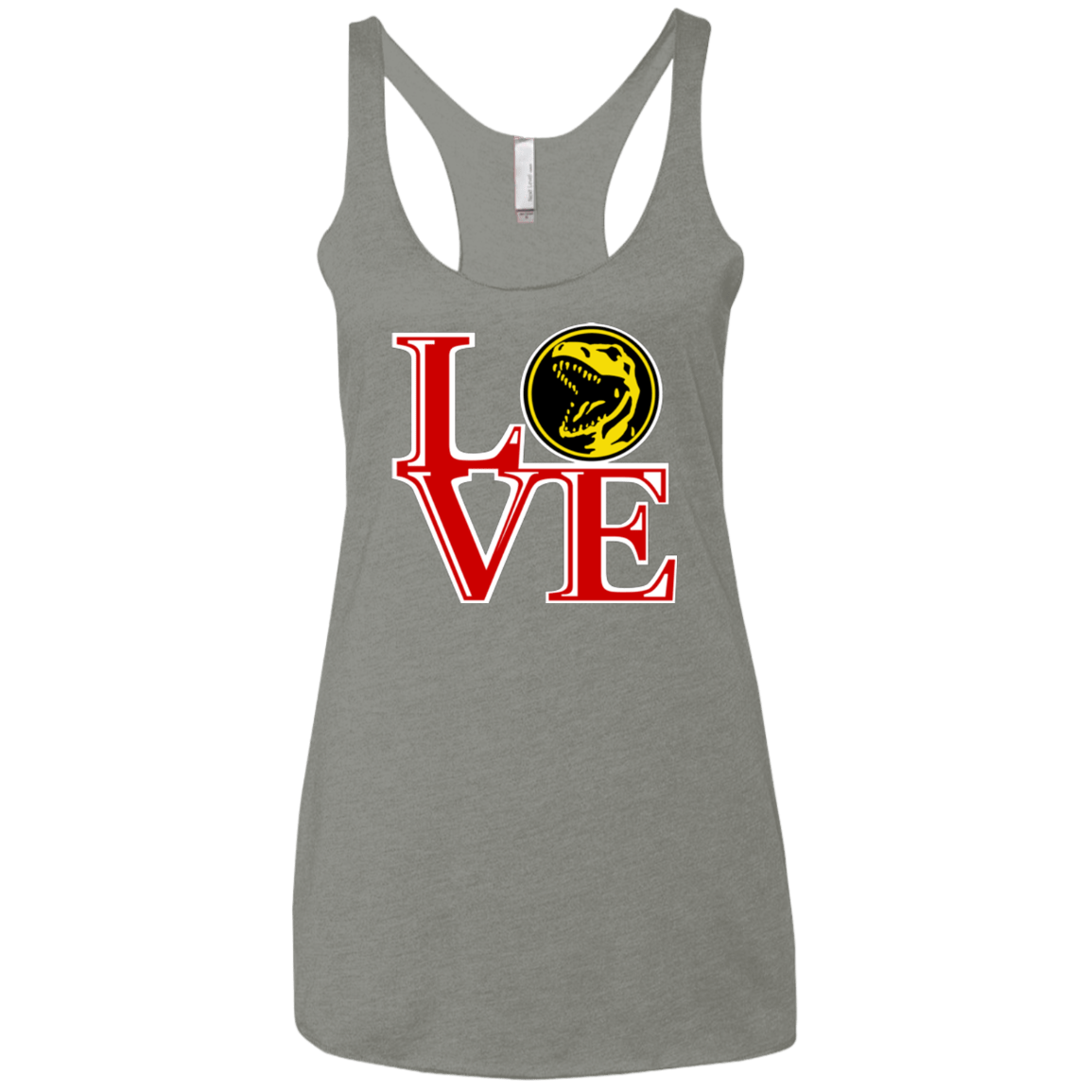 T-Shirts Venetian Grey / X-Small Red Ranger LOVE Women's Triblend Racerback Tank