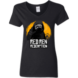 T-Shirts Black / S Red Ren Women's V-Neck T-Shirt