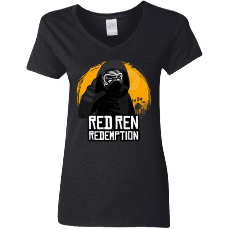 T-Shirts Black / S Red Ren Women's V-Neck T-Shirt