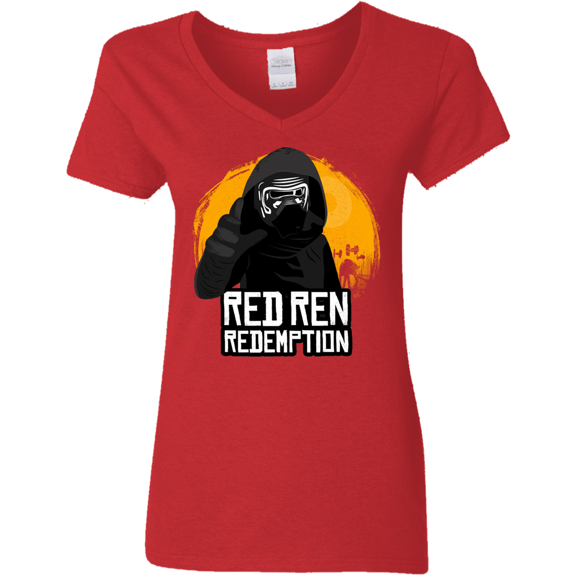 T-Shirts Red / S Red Ren Women's V-Neck T-Shirt