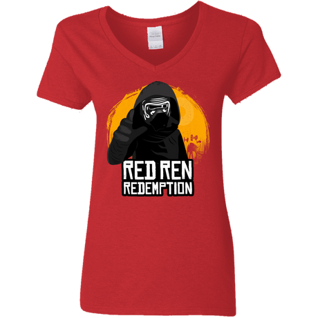 T-Shirts Red / S Red Ren Women's V-Neck T-Shirt