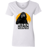 T-Shirts White / S Red Ren Women's V-Neck T-Shirt